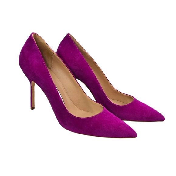 MANOLO BLAHNIK BB 90 In Plum Suede